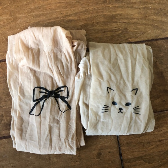 4 for $10 Nude Tights with prints - Picture 2 of 3